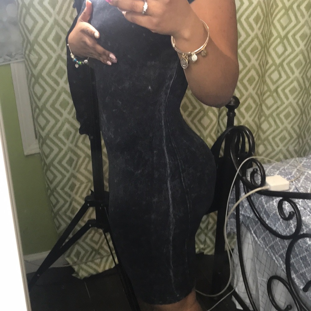 Forever 21 black denim washed dress
